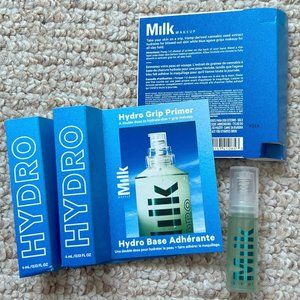 BNIB 3X LOT Milk Makeup Hydro Grip Primer Moisturizer Travel Mini w/ Pump